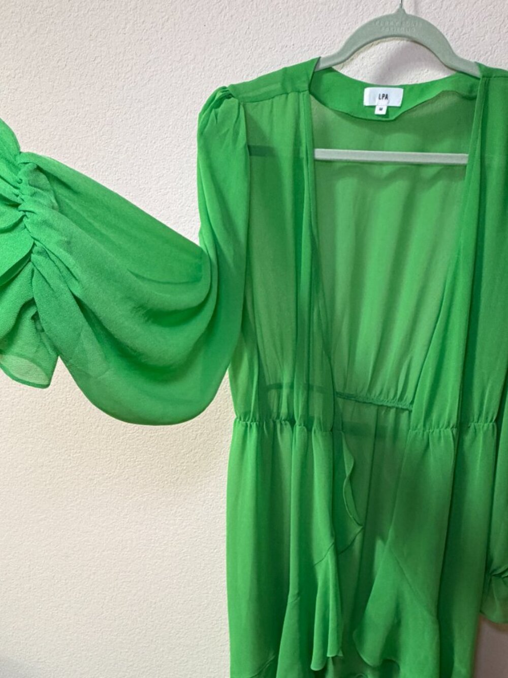 LPA Emerald Green Ruffle Duster | Revolve | Size Medium - Picture 2 of 7